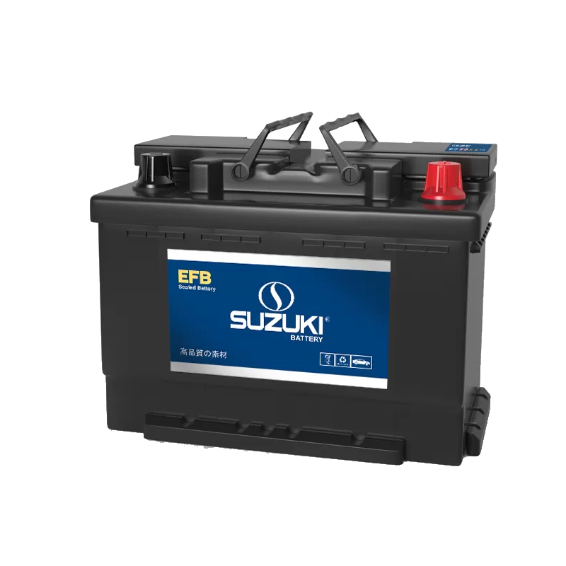 Batterie automobile Suzuki EFB scellée de couleur noire avec bouchon rouge
