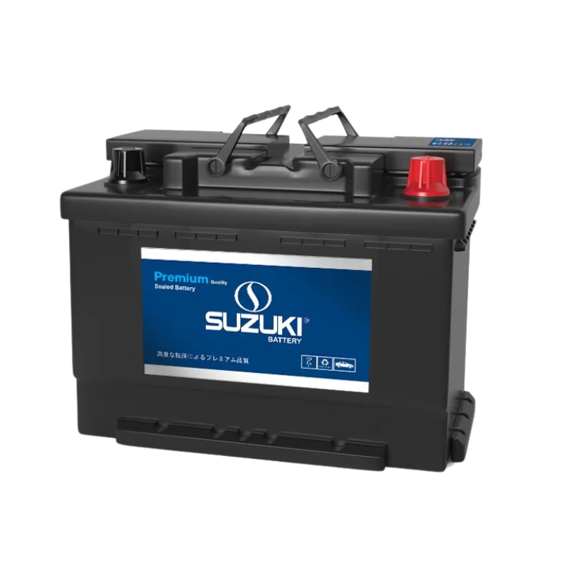 Schwarze versiegelte Suzuki Premium Batterie mit rotem Pluspol-Deckel